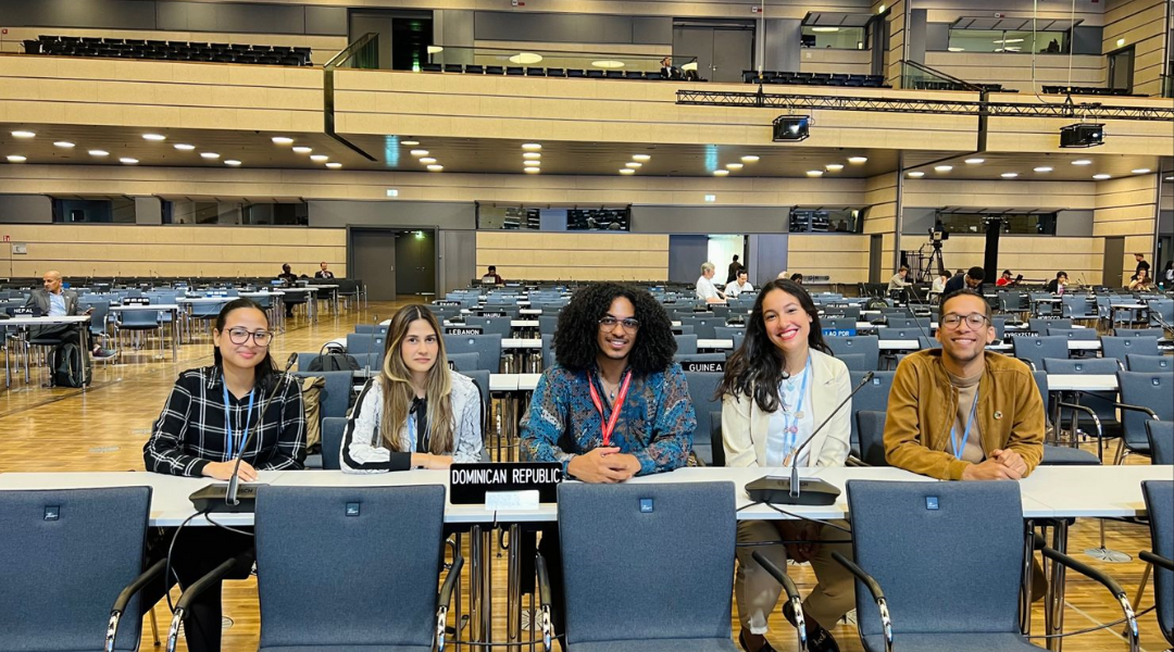 Young climate change activists present at the Bonn Conference SB58