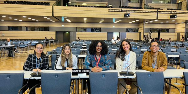 Young climate change activists present at the Bonn Conference SB58